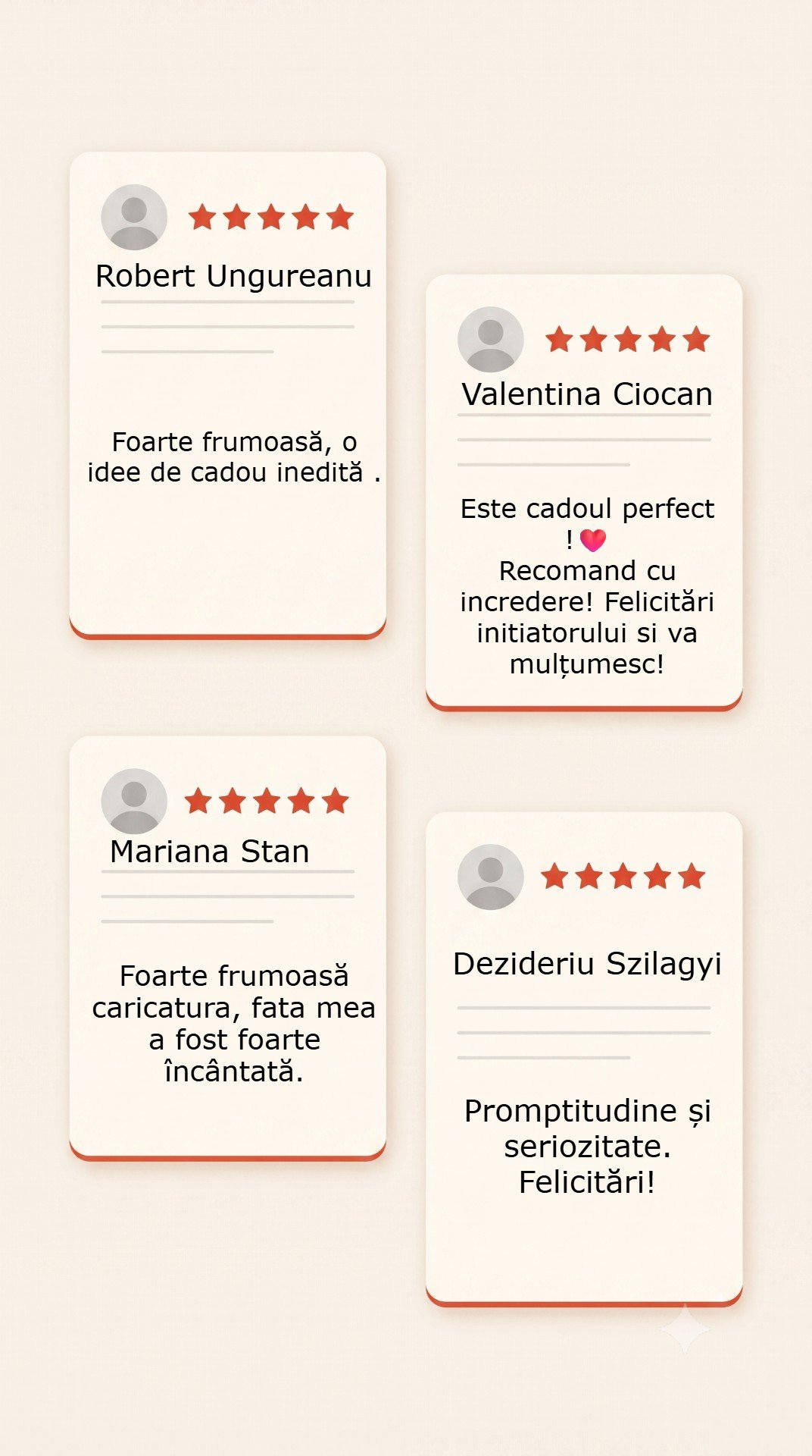 Captură de ecran cu recenzii verificate ale clienților, de pe site-ul 3gifts.ro